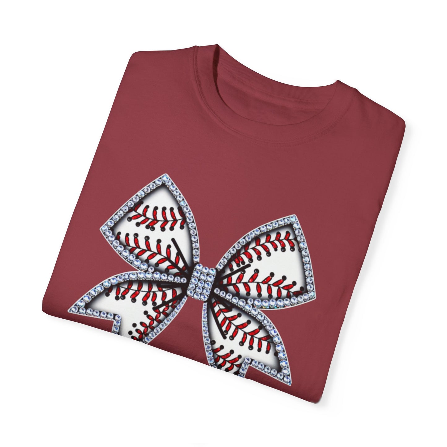 Rhinestone Baseball Bow T-Shirt
