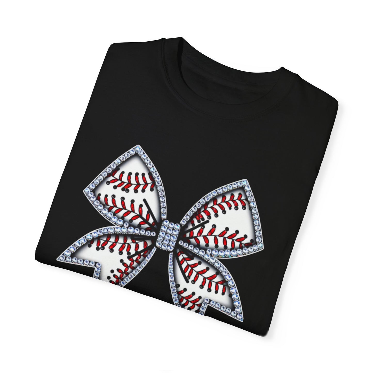 Rhinestone Baseball Bow T-Shirt