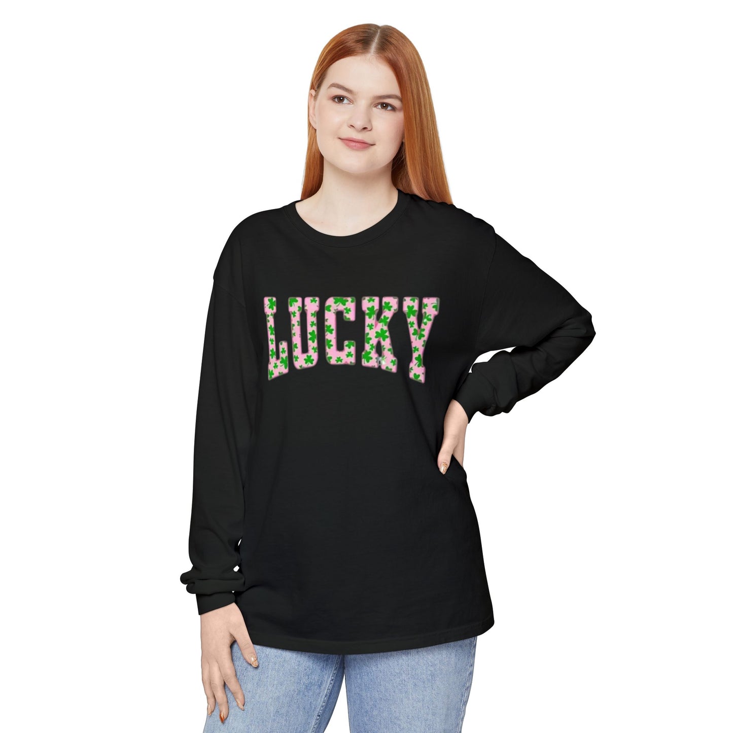 Lucky Long Sleeve Comfort Colors Shirt