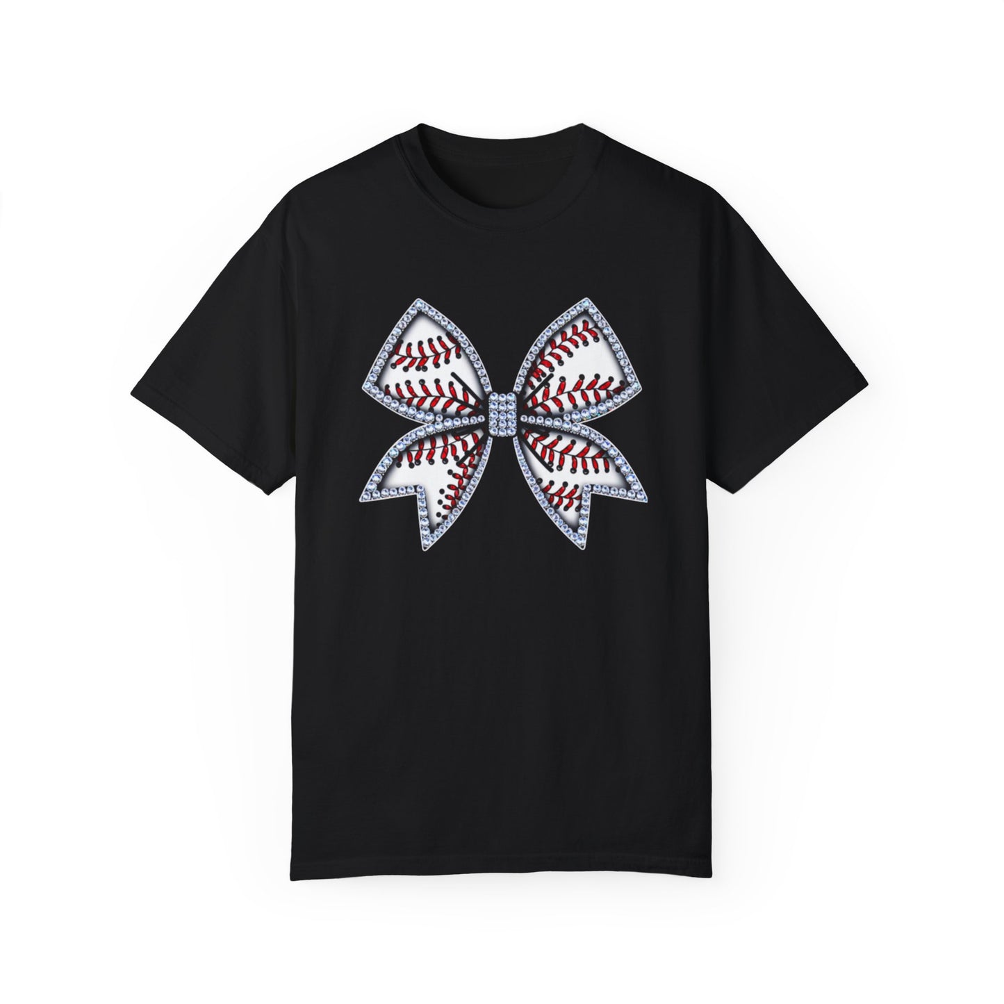 Rhinestone Baseball Bow T-Shirt