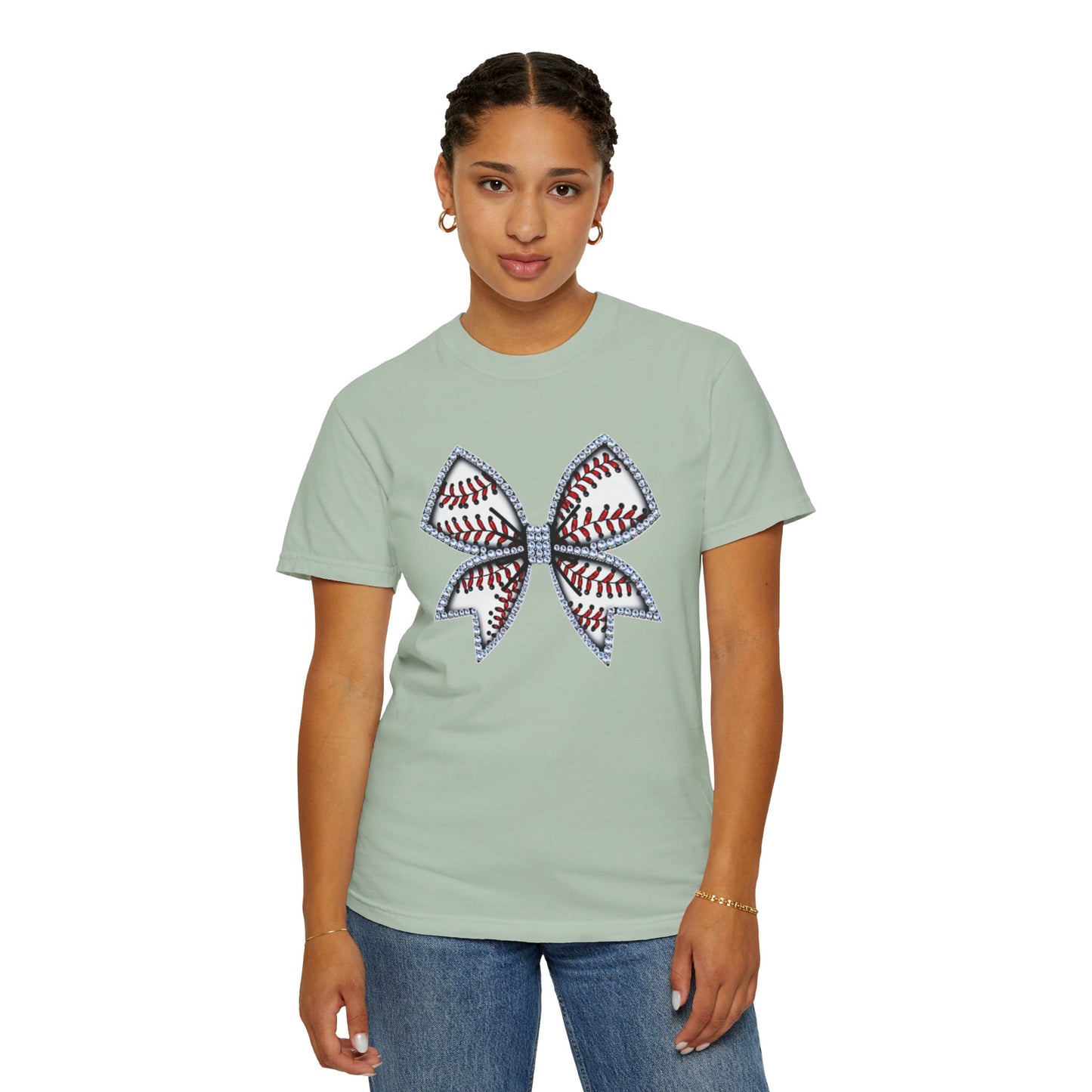 Rhinestone Baseball Bow T-Shirt