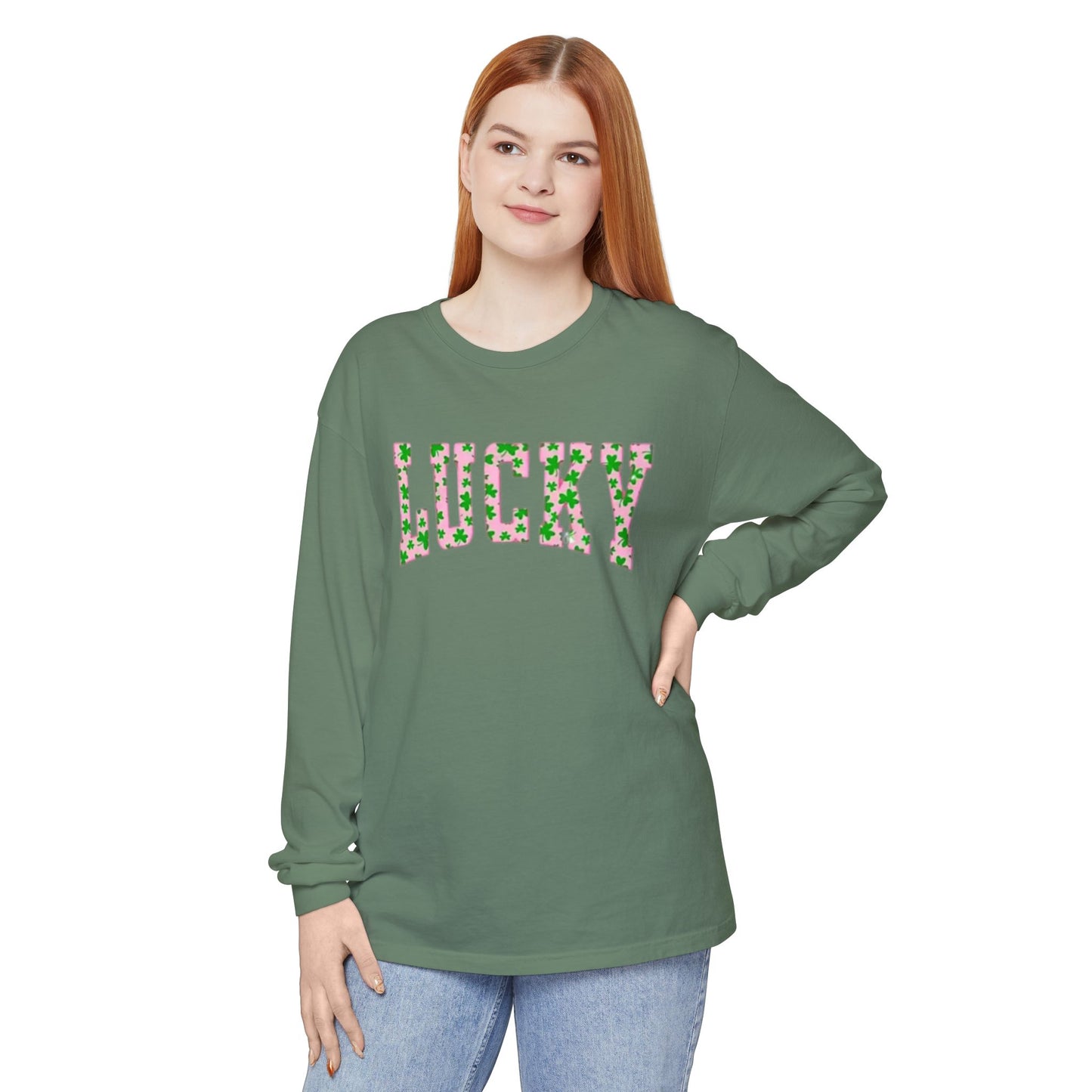 Lucky Long Sleeve Comfort Colors Shirt