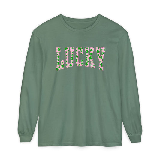 Lucky Long Sleeve Comfort Colors Shirt