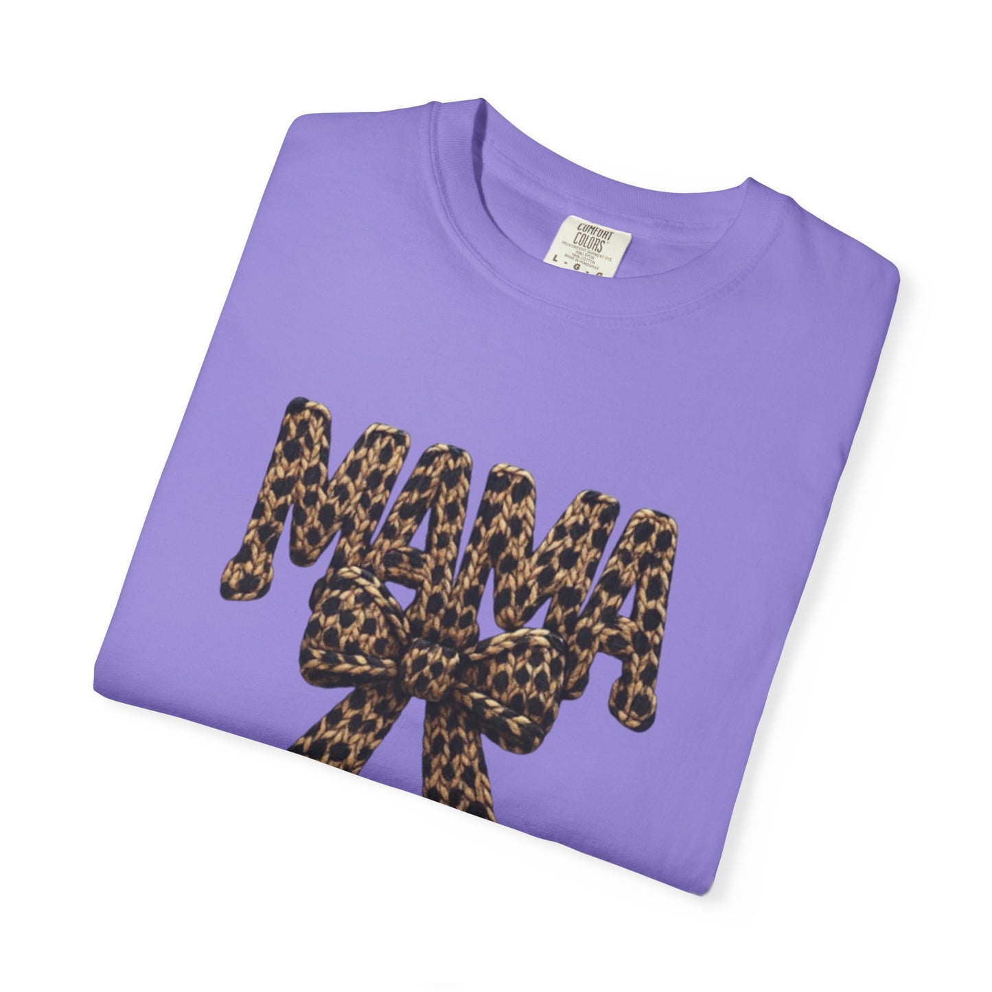 Mama Faux Quilted Cheetah Comfort Colors T-shirt
