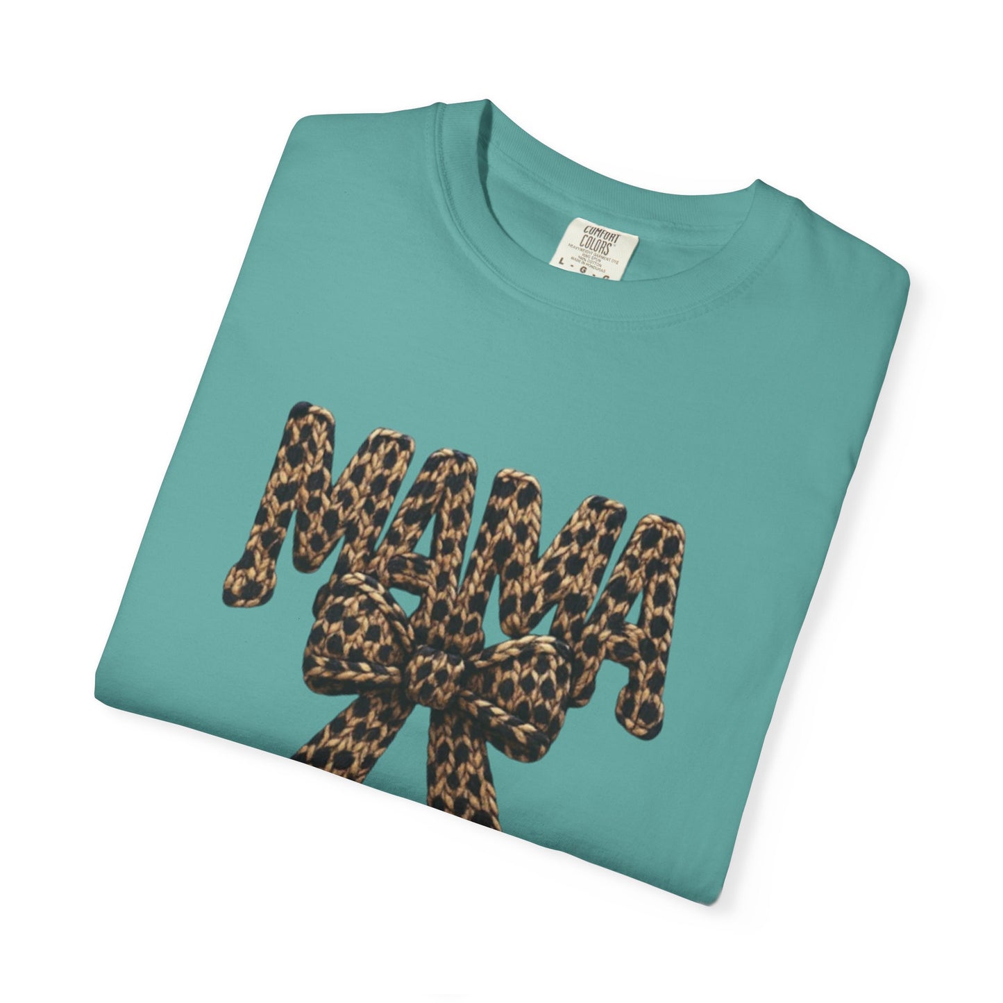 Mama Faux Quilted Cheetah Comfort Colors T-shirt