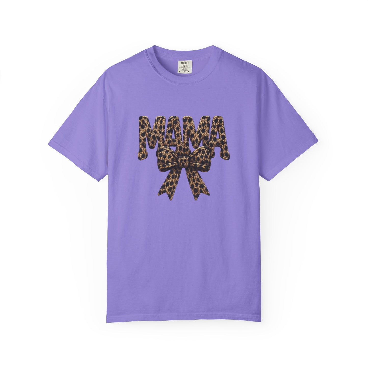 Mama Faux Quilted Cheetah Comfort Colors T-shirt