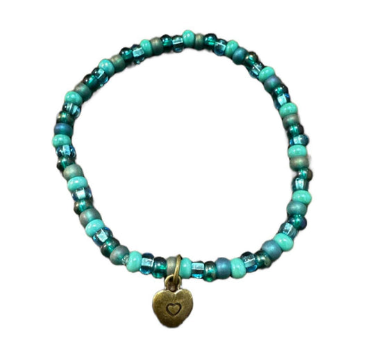 Aqua Love Charm Bracelet