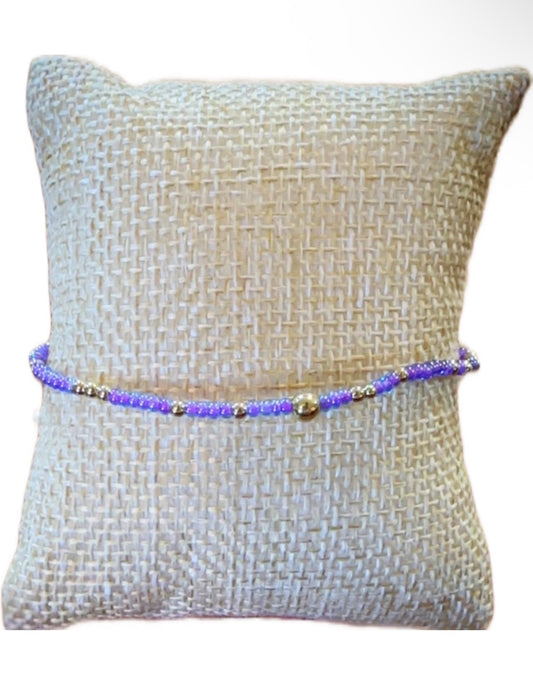 Purple Aqua Barn Owl Bracelet