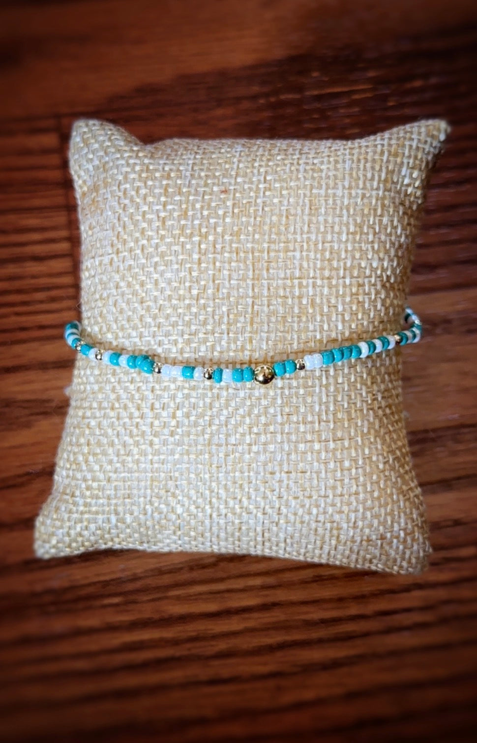 Teal and White Barn Owl Bracelet