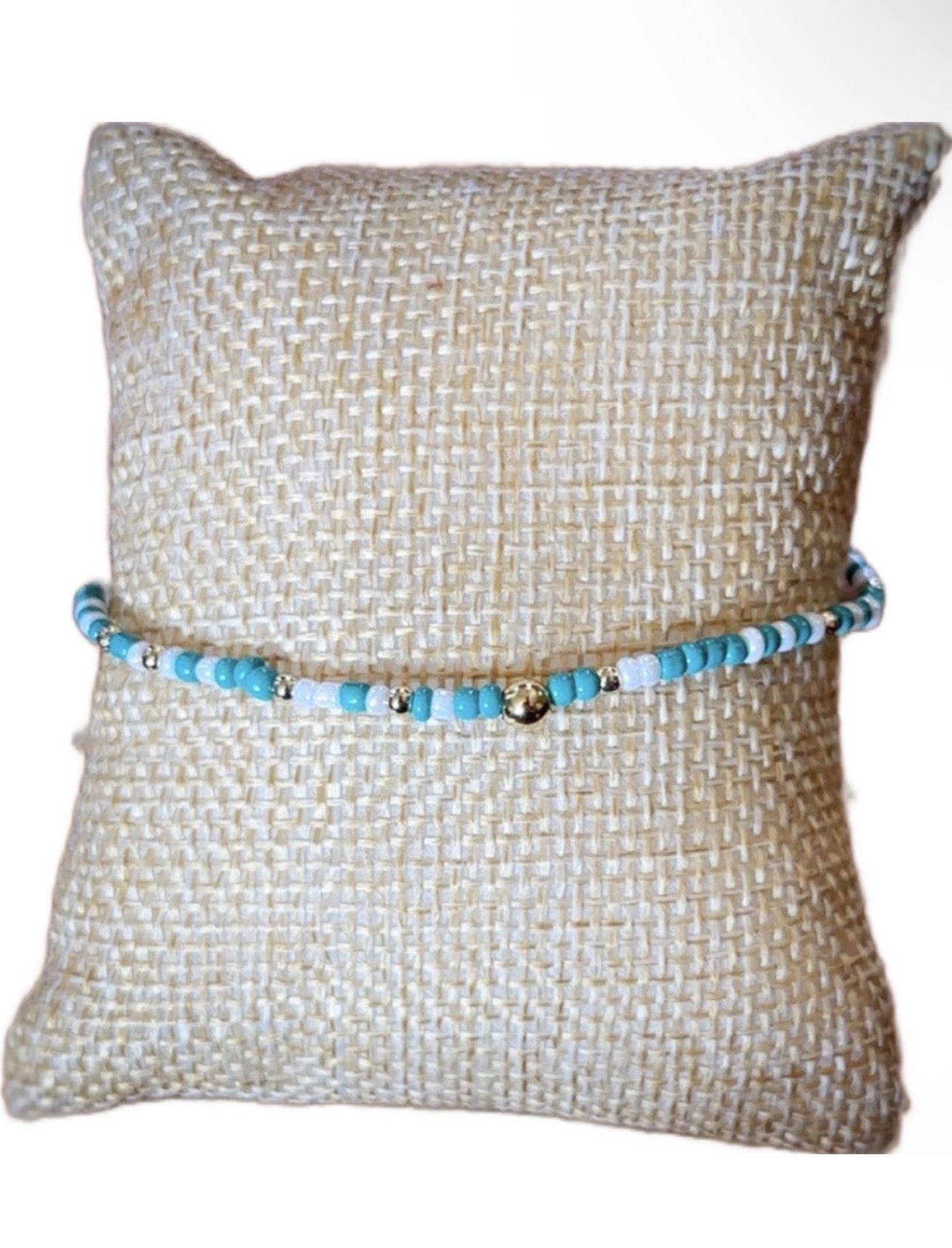 Teal and White Barn Owl Bracelet